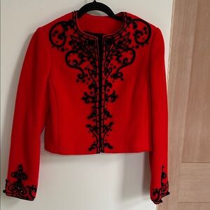 Exquisite Red and Black Embroidered beaded Women's Jacket